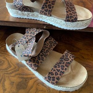 Leopard Wedge Sandals